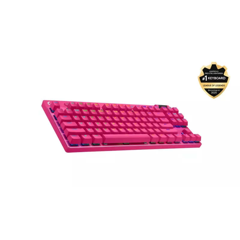 LOGITECH G Pro X TKL Lightspeed pelinäppäimistö - Bluetooth - pinkki US International taktiili