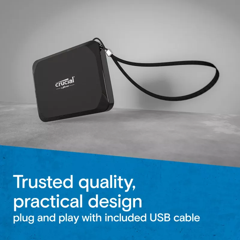 MICRON / CRUCIAL kannettava SSD – Crucial X9 – 1 TB – USB-C 3.2 Gen 2