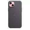 Apple FineWoven -kotelo MagSafe-yhteensopiva iPhone 15 Plus musta