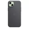 Apple FineWoven -kotelo MagSafe-yhteensopiva iPhone 15 Plus musta