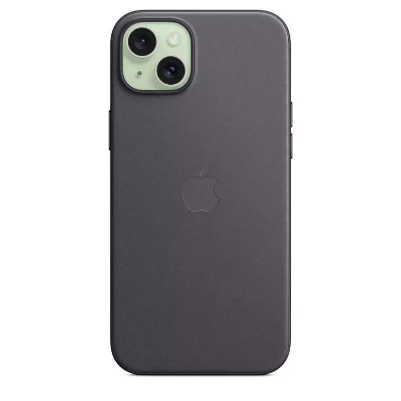 Apple FineWoven -kotelo MagSafe-yhteensopiva iPhone 15 Plus musta