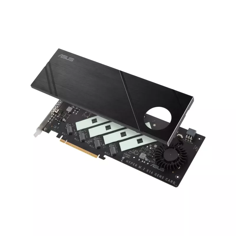 ASUS Hyper M.2 x16 Gen5 Card PCIe 5.0 M.2 -sovitin aktiivijäähdytyksellä