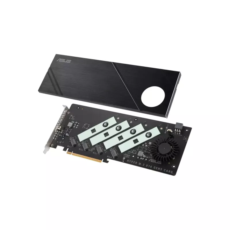 ASUS Hyper M.2 x16 Gen5 Card PCIe 5.0 M.2 -sovitin aktiivijäähdytyksellä