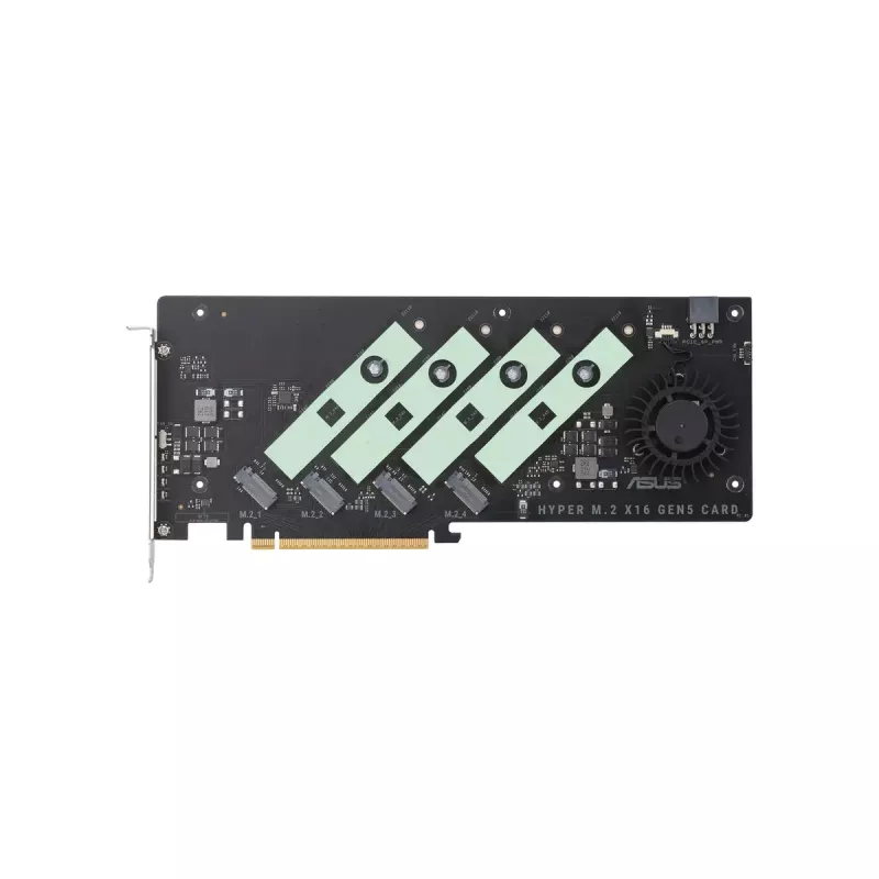 ASUS Hyper M.2 x16 Gen5 Card PCIe 5.0 M.2 -sovitin aktiivijäähdytyksellä