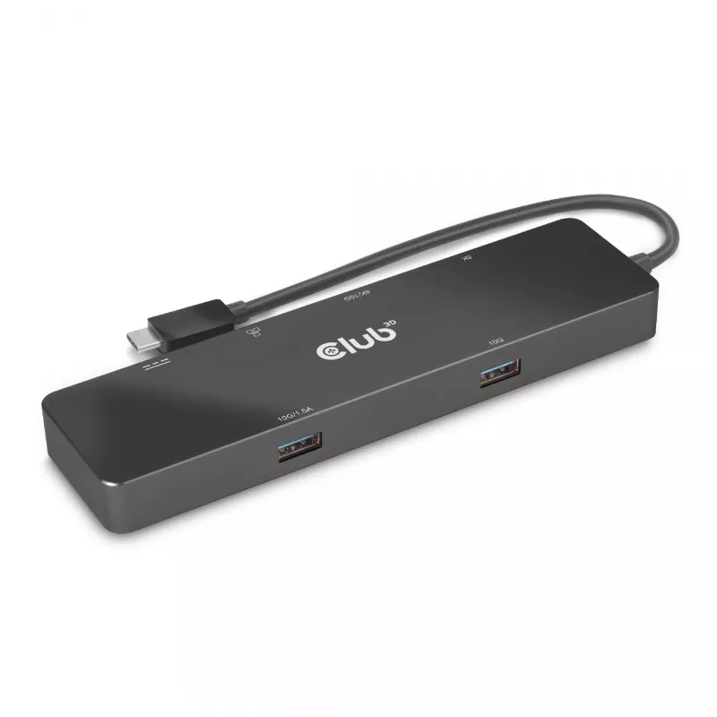 CLUB3D USB3.2 Gen2 Type-C, 6-in-1 kannettava Dual-Display-telakka, USB Type-C video 4K60Hz