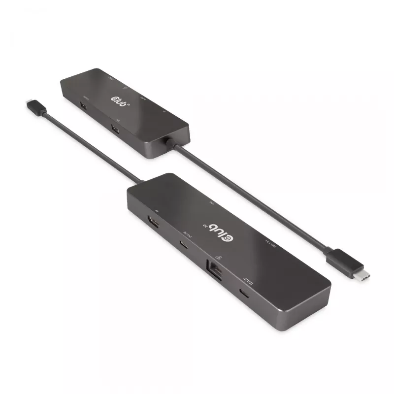 CLUB3D USB3.2 Gen2 Type-C, 6-in-1 kannettava Dual-Display-telakka, USB Type-C video 4K60Hz