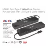 CLUB3D USB3.2 Gen2 Type-C, 6-in-1 kannettava Dual-Display-telakka, USB Type-C video 4K60Hz