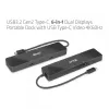 CLUB3D USB3.2 Gen2 Type-C, 6-in-1 kannettava Dual-Display-telakka, USB Type-C video 4K60Hz