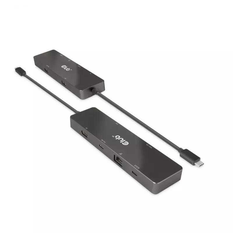 CLUB3D USB3.2 Gen2 Type-C, 6-in-1 kannettava Dual-Display-telakka, USB Type-C video 4K60Hz