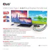 CLUB3D USB3.2 Gen2 Type-C, 6-in-1 kannettava Dual-Display-telakka, USB Type-C video 4K60Hz
