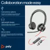 HP Poly Blackwire 8225 stereo Microsoft Teams -sertifioitu USB-C-kuulokemikrofoni + USB-C/A-sovitin