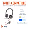 HP Poly Blackwire 8225 stereo Microsoft Teams -sertifioitu USB-C-kuulokemikrofoni + USB-C/A-sovitin