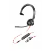 HP Poly Blackwire 3315 mono USB-C -kuulokemikrofoni + 3,5 mm liitin + USB-C/A-sovitin