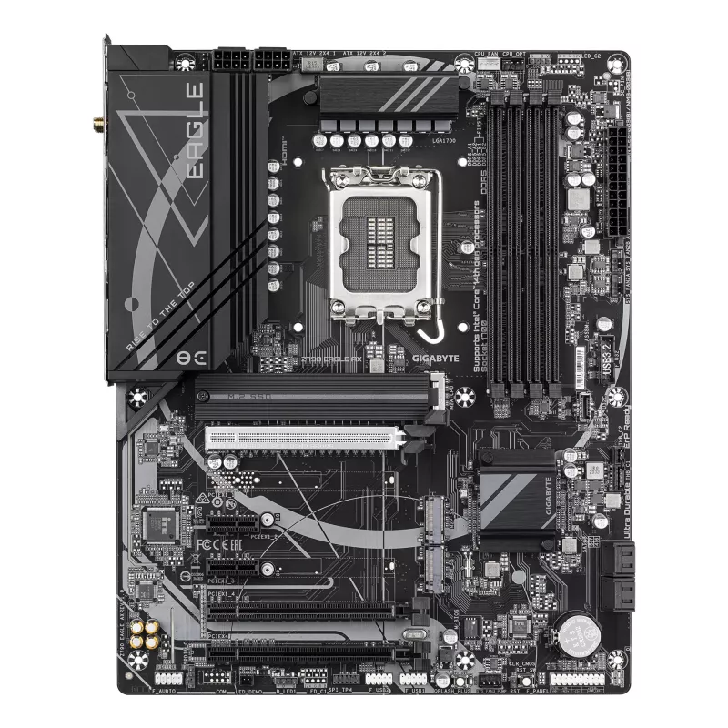 Emolevy GIGABYTE Z790 EAGLE AX — Intel LGA1700 ATX, Z790, DDR5, 4x DIMM, Wi‑Fi 6E, 2.5Gb LAN