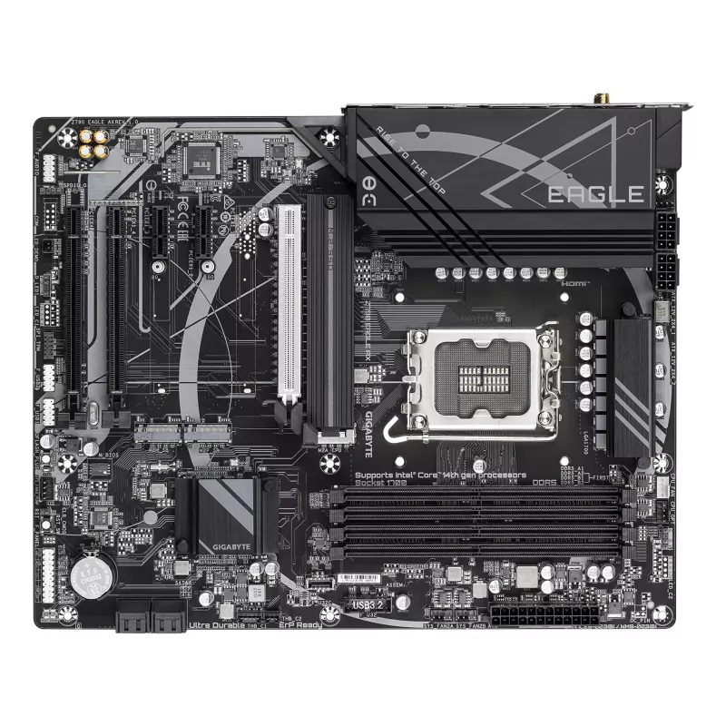 Emolevy GIGABYTE Z790 EAGLE AX — Intel LGA1700 ATX, Z790, DDR5, 4x DIMM, Wi‑Fi 6E, 2.5Gb LAN