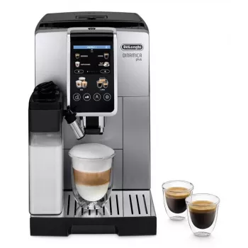 Yhdistelmäespressokone DeLonghi Dinamica Plus ECAM380.85.SB — 1,8 L vesisäiliö, 300 g papusäiliö, 15 bar