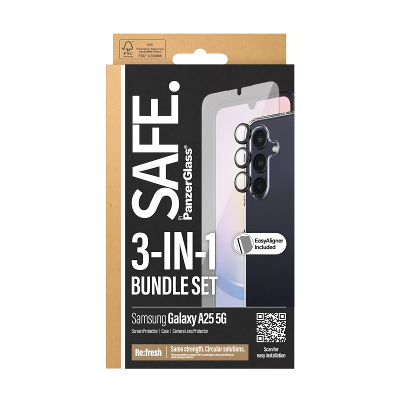 PanzerGlass SAFE. by ® 3-in-1 suojapakkaus Samsung Galaxy A25 5G