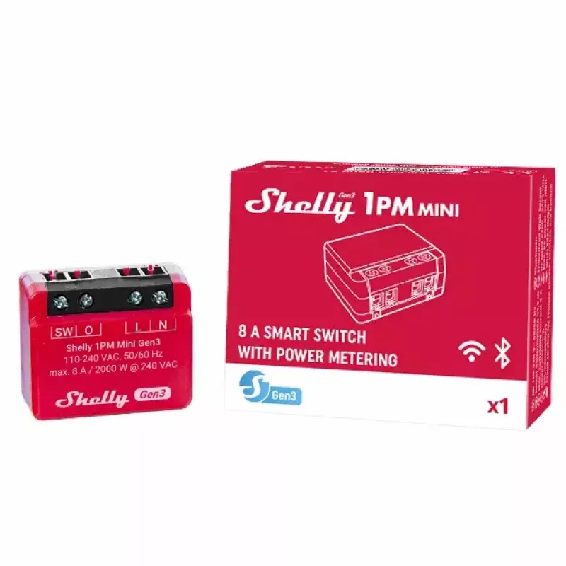 Älykytkin Shelly 1PM Mini Gen3 1P langaton 110-240V