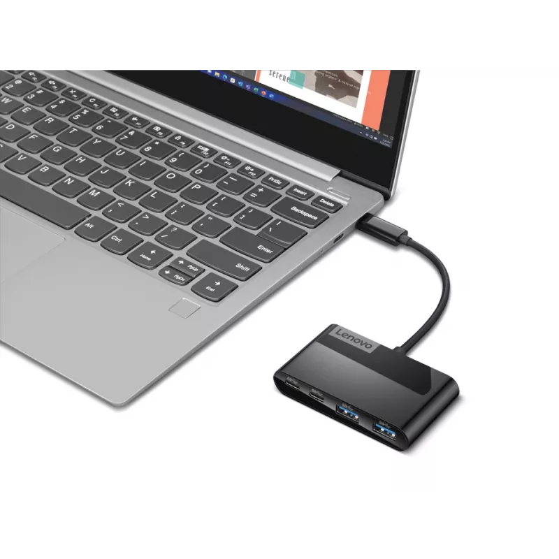 Lenovo Select GX91L84354 4-porttinen USB-C-hubi, USB 3.0, musta
