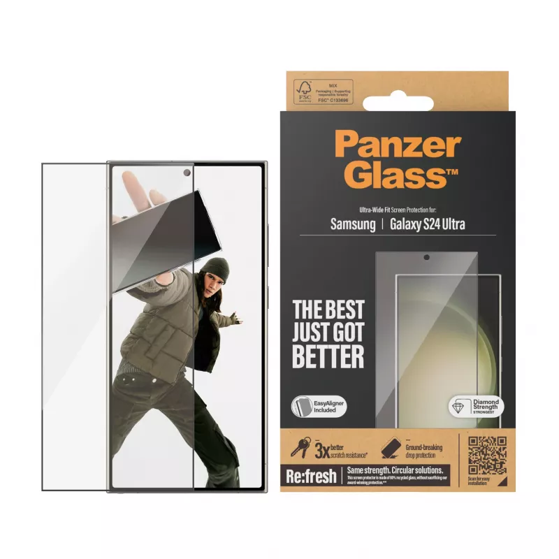 PanzerGlass® näytönsuojakalvo Samsung Galaxy S24 Ultra | Ultra-Wide Fit EasyAlignerilla