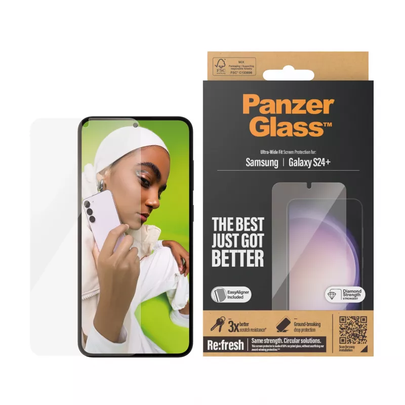 PanzerGlass® näytönsuojakalvo Samsung Galaxy S24+ | Ultra-Wide Fit EasyAlignerilla