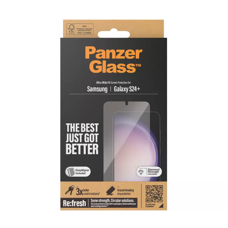 PanzerGlass® näytönsuojakalvo Samsung Galaxy S24+ | Ultra-Wide Fit EasyAlignerilla