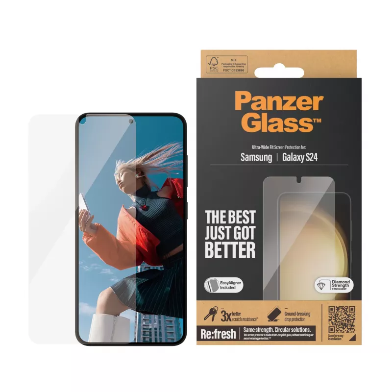 PanzerGlass® näytönsuojakalvo Samsung Galaxy S24 | Ultra-Wide Fit EasyAlignerilla