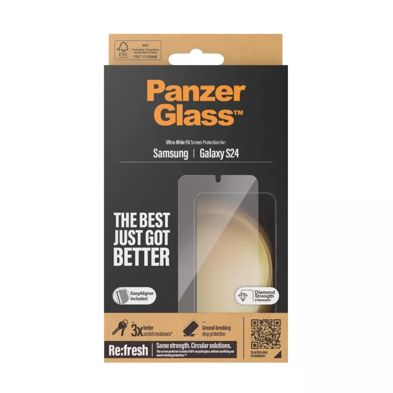 PanzerGlass® näytönsuojakalvo Samsung Galaxy S24 | Ultra-Wide Fit EasyAlignerilla