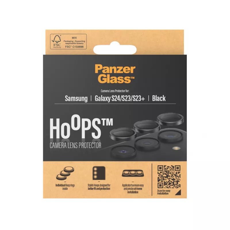 PanzerGlass® Hoops® kameran linssinsuoja musta Samsung Galaxy S24 | S23 | S23+