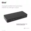 CLUB3D DisplayPort/HDMI KVM-kytkin/telakka 4K60Hz USB Type-C-tuloille