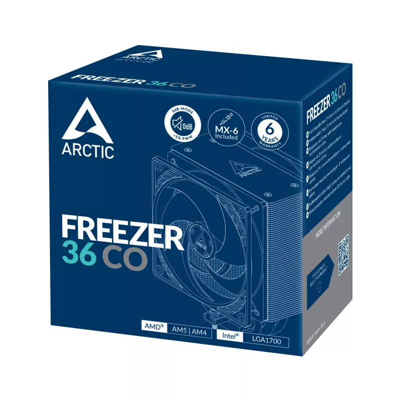 ARCTIC Freezer 36 CO yhteensopiva torni-CPU-jäähdytin jatkuvaan käyttöön