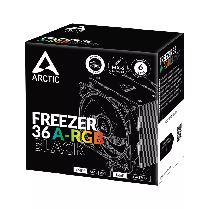 ARCTIC Freezer 36 A-RGB (musta) moniyhteensopiva torni-CPU-jäähdytin A-RGB-valaistuksella