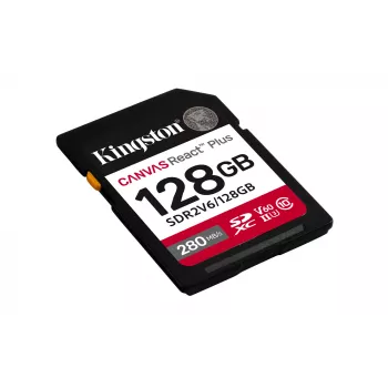 Kingston Technology 128 GB Canvas React Plus SDXC UHS-II 280R/100W U3 V60 Full HD/4K