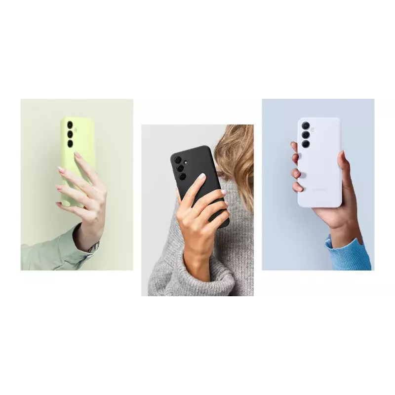 Samsung EF-PA556TBEGWW silikonikotelo Galaxy A55 -puhelimelle, musta