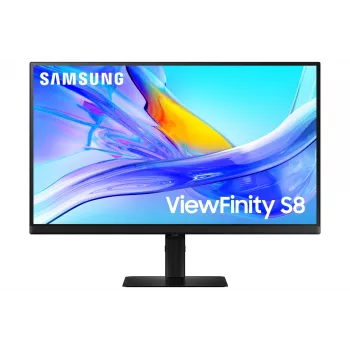 Samsung ViewFinity S8 S27D800UAU (LS27D800UAUXEN) 68,6 cm (27 tuuman) 4K UHD IPS -näyttö, 3840 x 2160, 60 Hz, HDR10, USB-C 90W, korkeudensäätö, musta