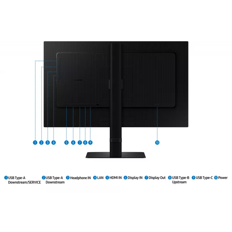 24 inch Quad HD LCD -näyttö Samsung S60UD LS24D600UAUXEN — 2560×1440, IPS, 5 ms, USB-C PD 90W, USB 3.2 -keskitin, VESA