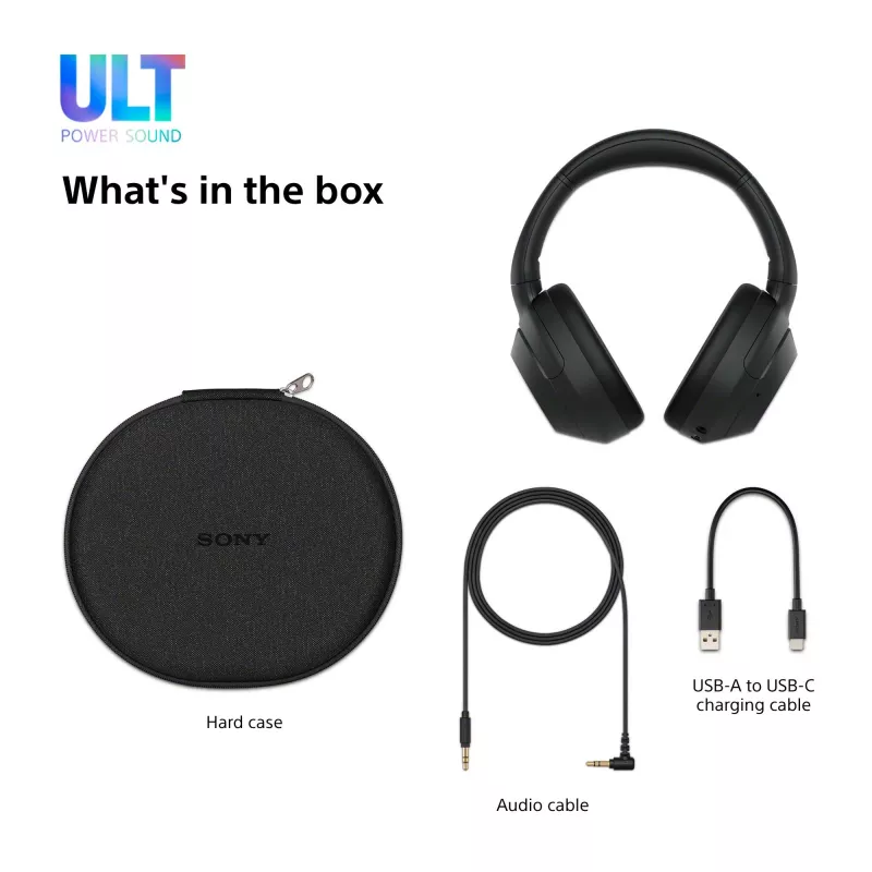 Headset Sony ULT WEAR monaural USB/Bluetooth 5.2, ANC, 30–50 h akku, 3,5 mm, USB‑C-lataus, 255 g