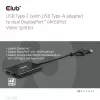 Videosplitter Club 3D CSV-1478 USB Type-C (USB-A-sovittimella) kahteen DisplayPort 4K60Hz, musta