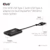 Videosplitter Club 3D CSV-1478 USB Type-C (USB-A-sovittimella) kahteen DisplayPort 4K60Hz, musta