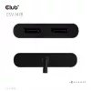 Videosplitter Club 3D CSV-1478 USB Type-C (USB-A-sovittimella) kahteen DisplayPort 4K60Hz, musta