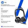 HP Poly Voyager Focus 2 Microsoft Teams Certified USB-C-C -kuulokemikrofoni +USB-C/A-sovitin +latausteline