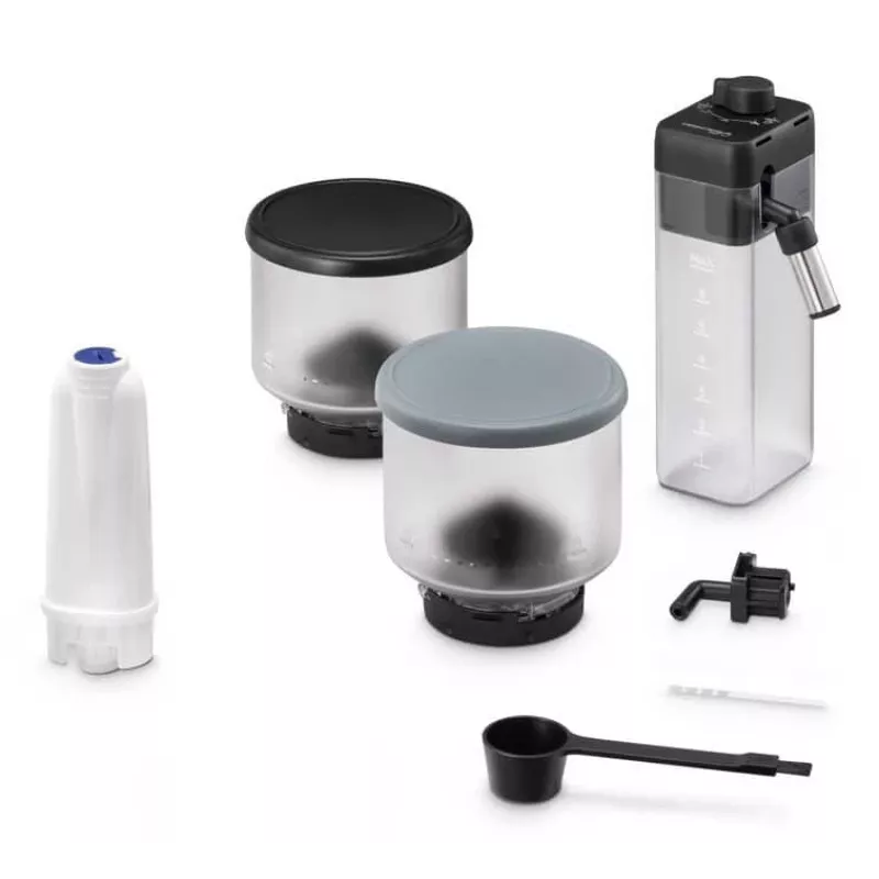 Espressokeitin De’Longhi Rivelia EXAM440.55.g — täysautomaattinen, 1,4 l vesisäiliö, 250 g mylly, 19 bar, TFT-kosketusnäyttö