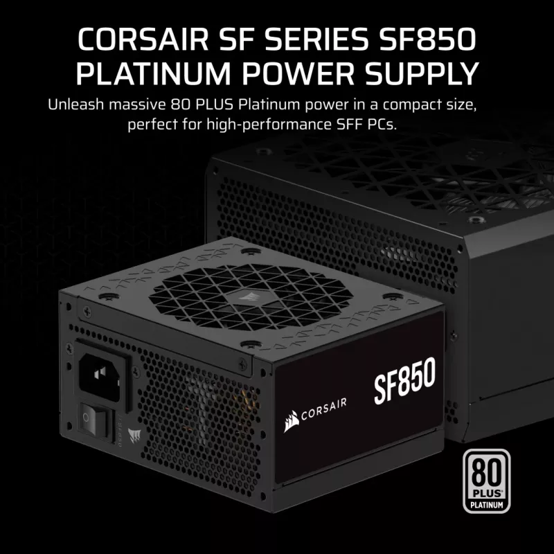 Corsair SF850 SFX -virtalähde, 850 W, 80 PLUS Platinum, modulaarinen (CP-9020256-EU)