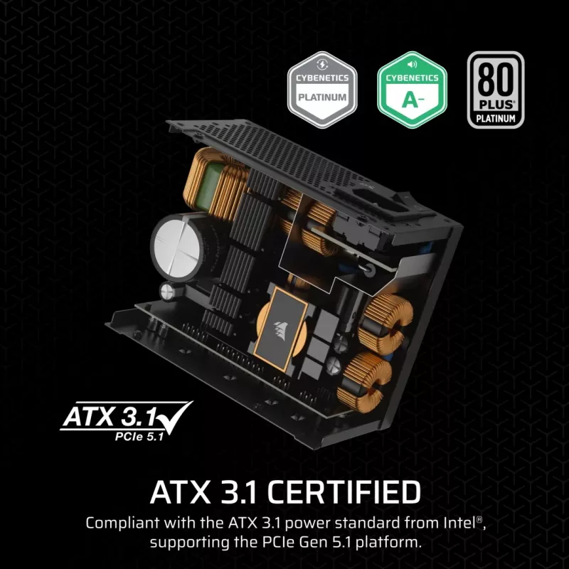 Corsair SF850 SFX -virtalähde, 850 W, 80 PLUS Platinum, modulaarinen (CP-9020256-EU)