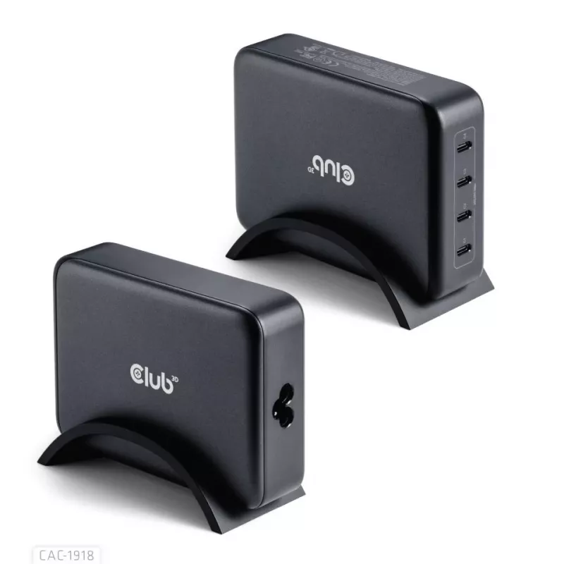 Mobiililaitteen laturi CLUB3D CAC-1918 universaali musta AC 4 USB Type-C liitäntää