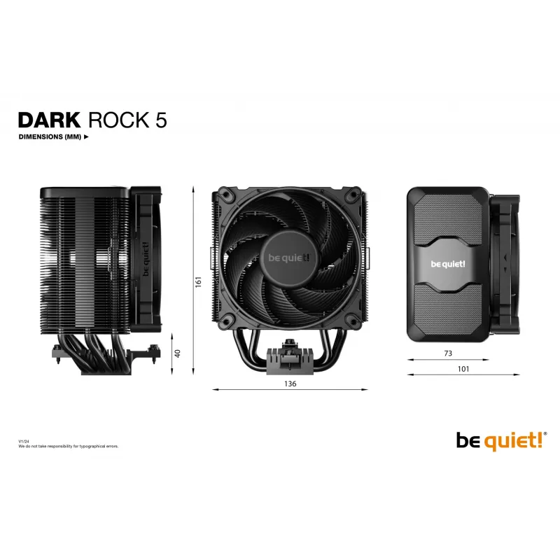 be quiet! DARK ROCK 5 prosessorin ilmajäähdytin 12 cm musta 1 kpl