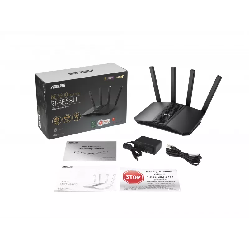 ASUS RT-BE58U V2 WLAN-reititin 2.5 Gigabit Ethernet Dualband (2.4 GHz / 5 GHz) musta