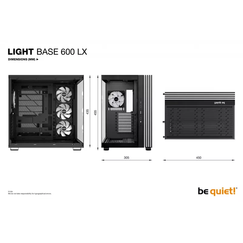 PC-kotelo be quiet! LIGHT BASE 600 LX Midi Tower musta