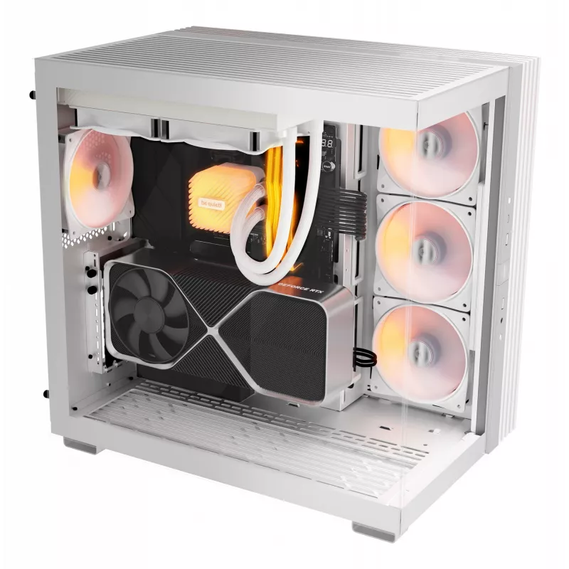 be quiet! Light Base 600 DX BGW66 Midi Tower -tietokonekotelo, ATX/micro-ATX/Mini-ITX, karkaistu lasia oleva sivupaneeli, ARGB, USB-C, valkoinen