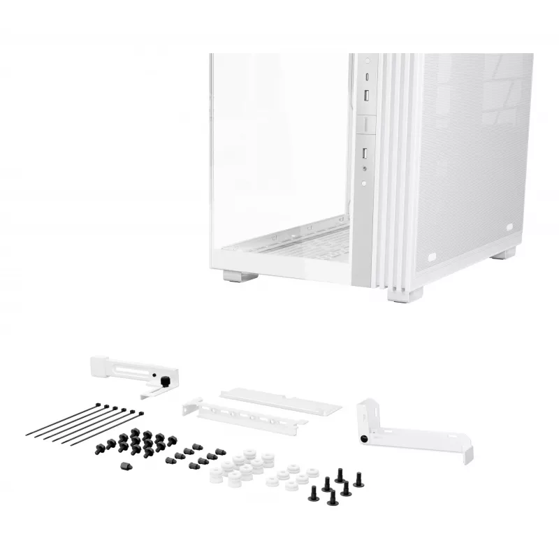 be quiet! Light Base 600 DX BGW66 Midi Tower -tietokonekotelo, ATX/micro-ATX/Mini-ITX, karkaistu lasia oleva sivupaneeli, ARGB, USB-C, valkoinen